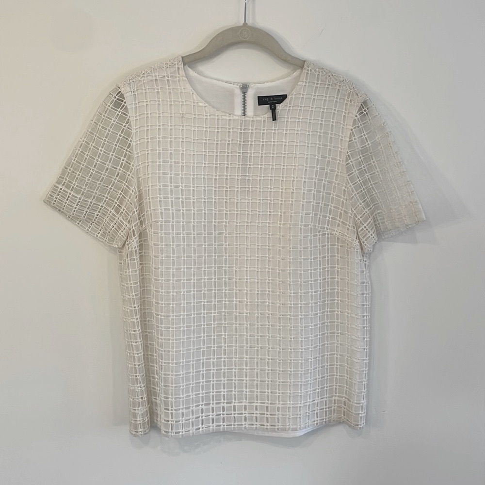 RAG & BONE | White Eyelet Top | Size Medium